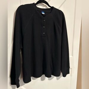 Old Navy Black Waffle Knit Top